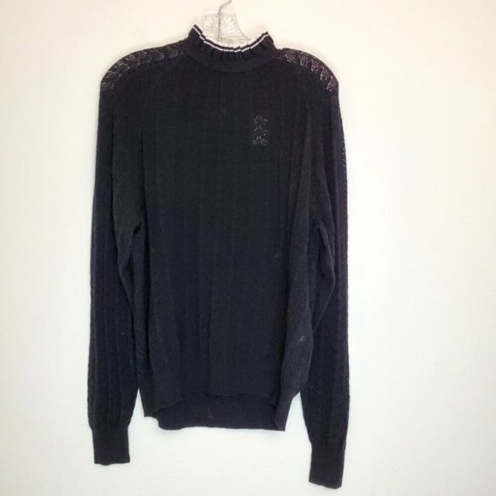 Maje Motif sweater in chevron knit black